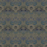 Ткань Morris / PEACOCK & DRAGON Moss/Prussian Blue - DM6W230302